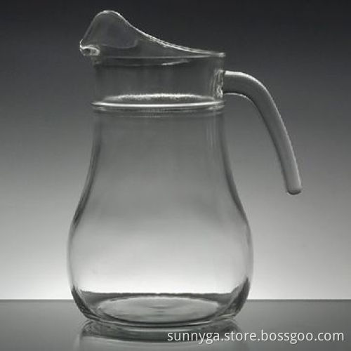 Glass Pitcher with Inner Wave Patterns, 103mm Bottom Diameter and 1.3L Capacity